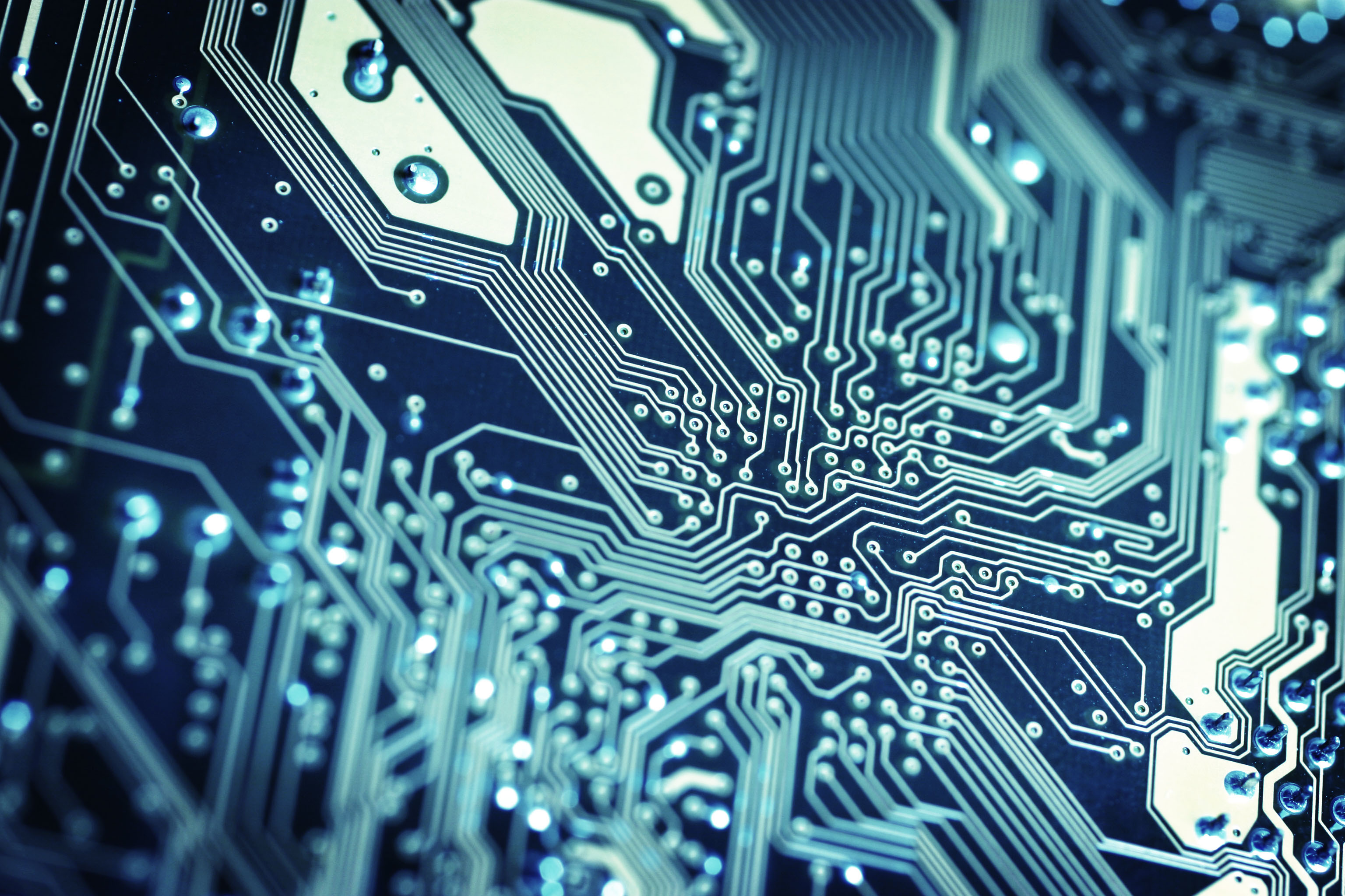 Close-up on computer circuit board