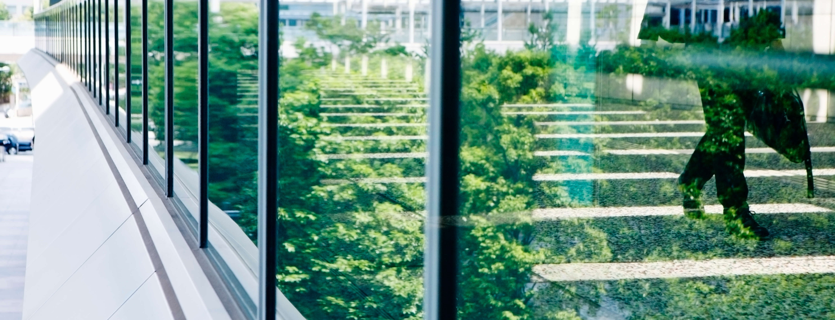 Grønt speilbilde i bygning