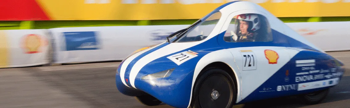 DNV GL Fuel Fighter car in action during the 2018 Shell Eco-marathon