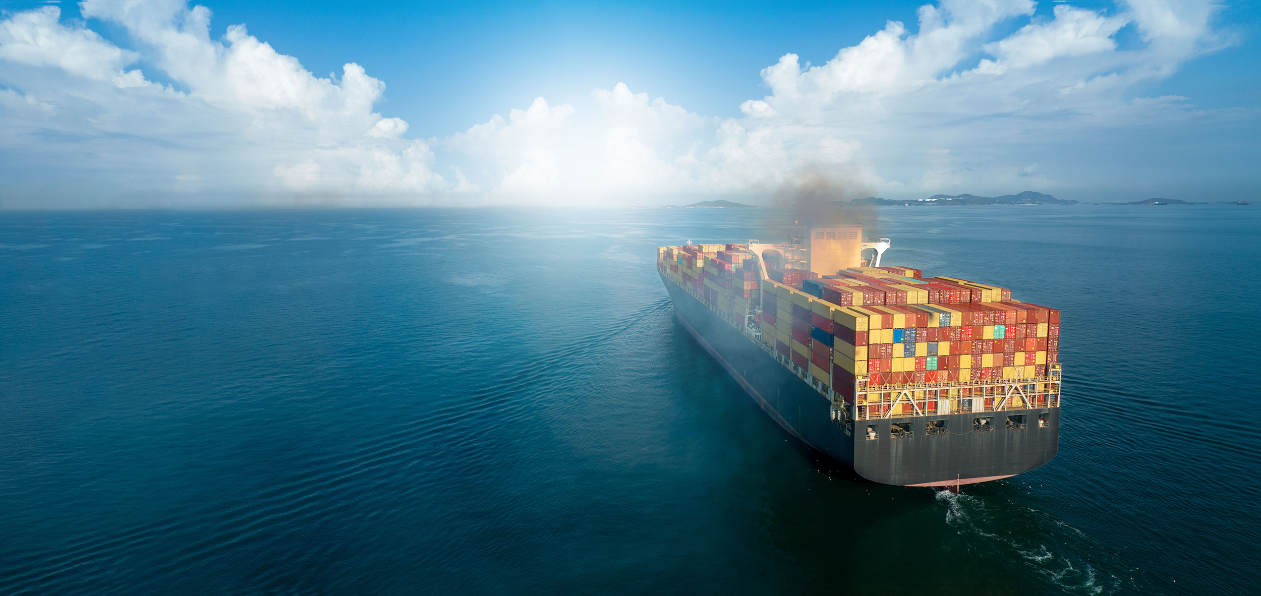 Container vessel at sea